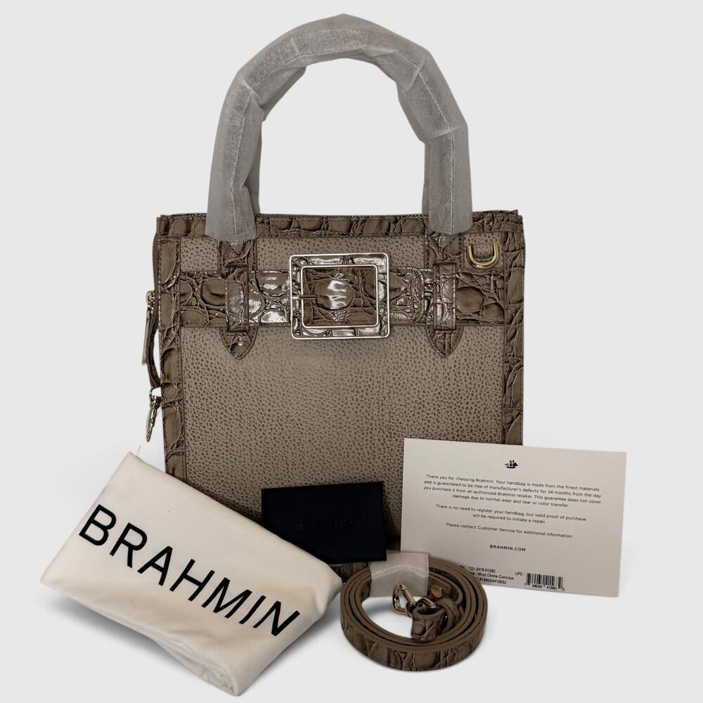 Brahmin Small Caroline Wind Chime Cumulus Leather Satchel Bag NWT Crossbody